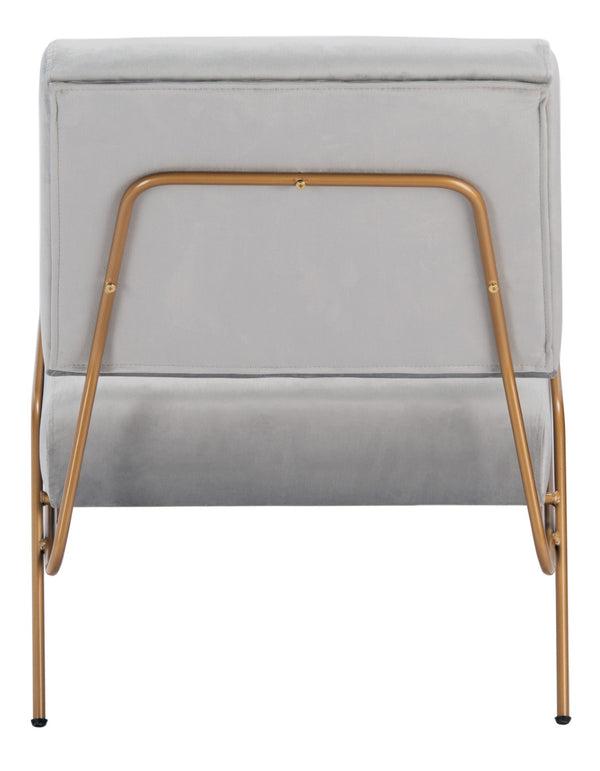 Safavieh Romilly Plush Velvet Accent Chair With Elegant Gold Frame For Modern Living Spaces And Comfort Grey Velvet/Gold ACH6203A