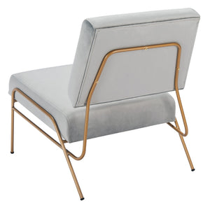 Safavieh Romilly Plush Velvet Accent Chair With Elegant Gold Frame For Modern Living Spaces And Comfort Grey Velvet/Gold ACH6203A