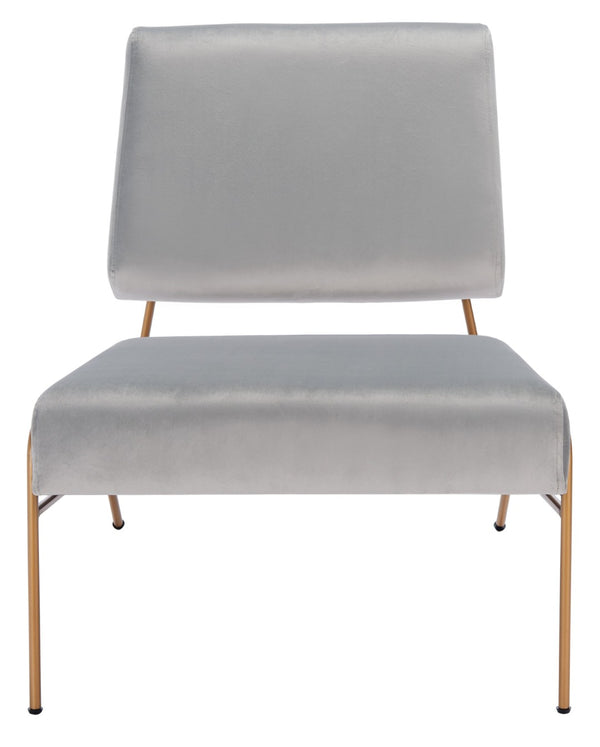 Safavieh Romilly Plush Velvet Accent Chair With Elegant Gold Frame For Modern Living Spaces And Comfort Grey Velvet/Gold ACH6203A