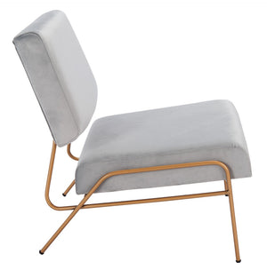 Safavieh Romilly Plush Velvet Accent Chair With Elegant Gold Frame For Modern Living Spaces And Comfort Grey Velvet/Gold ACH6203A