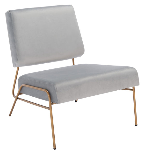 Safavieh Romilly Plush Velvet Accent Chair With Elegant Gold Frame For Modern Living Spaces And Comfort Grey Velvet/Gold ACH6203A