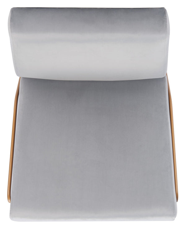 Safavieh Romilly Plush Velvet Accent Chair With Elegant Gold Frame For Modern Living Spaces And Comfort Grey Velvet/Gold ACH6203A