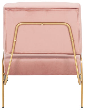 Safavieh Romilly Plush Velvet Accent Chair With Elegant Gold Frame For Modern Living Spaces And Comfort Dusty Rose Velvet/Gold ACH6203B