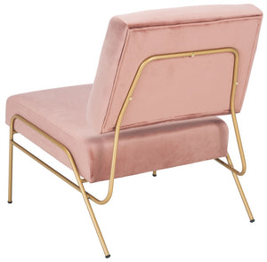 Safavieh Romilly Plush Velvet Accent Chair With Elegant Gold Frame For Modern Living Spaces And Comfort Dusty Rose Velvet/Gold ACH6203B