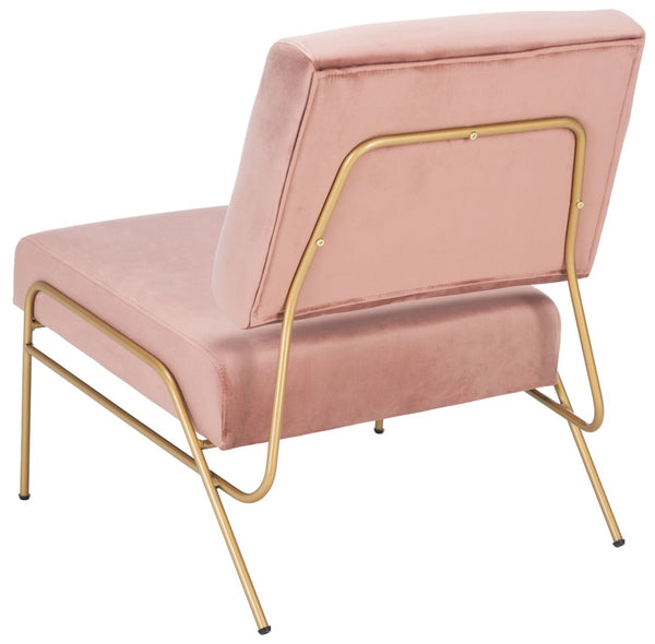 Safavieh Romilly Plush Velvet Accent Chair With Elegant Gold Frame For Modern Living Spaces And Comfort Dusty Rose Velvet/Gold ACH6203B