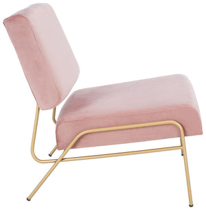 Safavieh Romilly Plush Velvet Accent Chair With Elegant Gold Frame For Modern Living Spaces And Comfort Dusty Rose Velvet/Gold ACH6203B