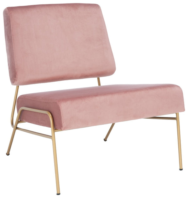 Safavieh Romilly Plush Velvet Accent Chair With Elegant Gold Frame For Modern Living Spaces And Comfort Dusty Rose Velvet/Gold ACH6203B