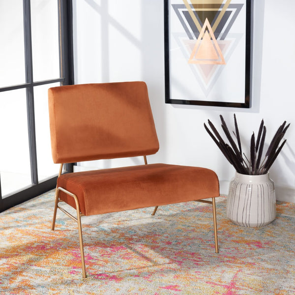 Safavieh Romilly Velvet Accent Chair - Vintage Glamour With Gold Frame, Plush Comfort For Stylish Spaces ACH6203C