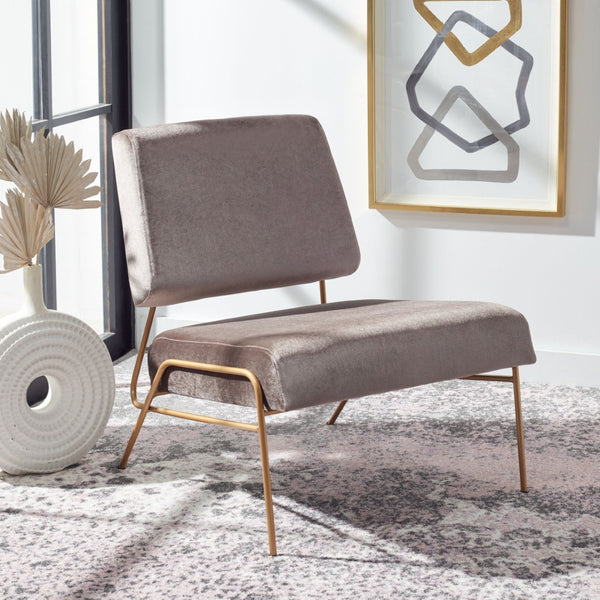 Safavieh Romilly Plush Velvet Accent Chair With Elegant Gold Frame For Modern Living Spaces And Comfort Hazel Wood Velvet/Gold ACH6203D