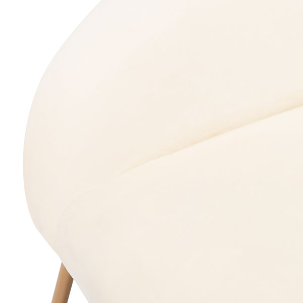 Safavieh Mandi Glamorous Mid-Century Modern Accent Chair With Plush Upholstery For Stylish Living Spaces Cream Velvet/Gold ACH6204A