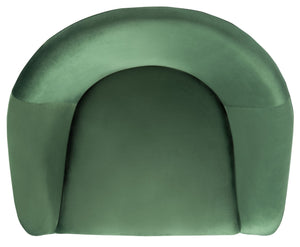 Safavieh Mandi Glamorous Mid-Century Velvet Accent Chair In Malachite Green With Gold Legs For Any Space ACH6204B
