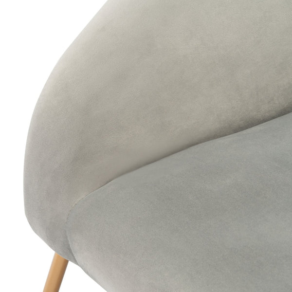 Safavieh Mandi Glamorous Mid-Century Modern Accent Chair With Plush Upholstery For Stylish Living Spaces Grey Velvet/Gold ACH6204C