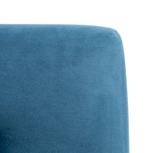 Safavieh Roald Sofa Accent Chair - Elegant Mid-Century Design With Glamorous Upholstery For Any Space Blue Velvet/Antique Coffee ACH6209A