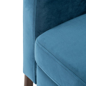 Safavieh Roald Sofa Accent Chair - Elegant Mid-Century Design With Glamorous Upholstery For Any Space Blue Velvet/Antique Coffee ACH6209A
