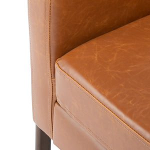 Safavieh Roald Sofa Accent Chair - Elegant Mid-Century Design With Glamorous Upholstery For Any Space Light Brown Pu/Antique Coffee ACH6209C