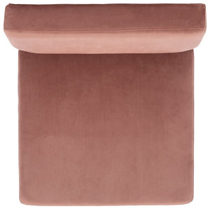 Safavieh Kermit Chic Mid-Century Accent Chair - Plush Seating For Stylish Living Rooms And Cozy Nooks Dusty Rose Velvet/Matte Black ACH6210A