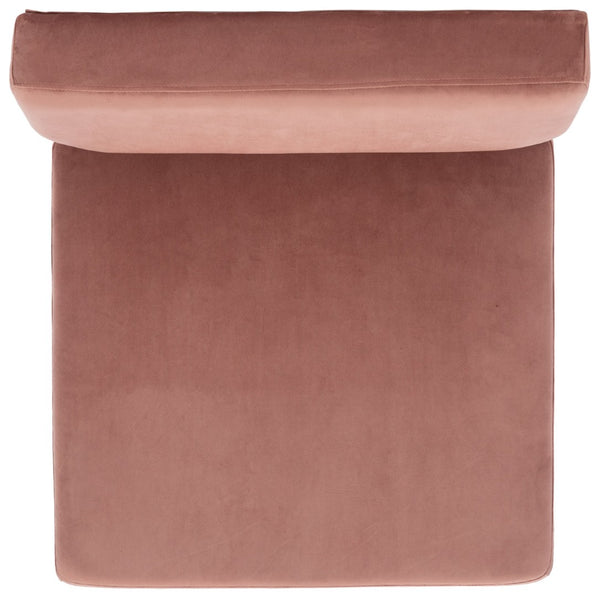 Safavieh Kermit Chic Mid-Century Accent Chair - Plush Seating For Stylish Living Rooms And Cozy Nooks Dusty Rose Velvet/Matte Black ACH6210A