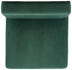 Safavieh Kermit Chic Mid-Century Accent Chair - Plush Seating For Stylish Living Rooms And Cozy Nooks Malachite Green Velvet/Matte Black ACH6210B