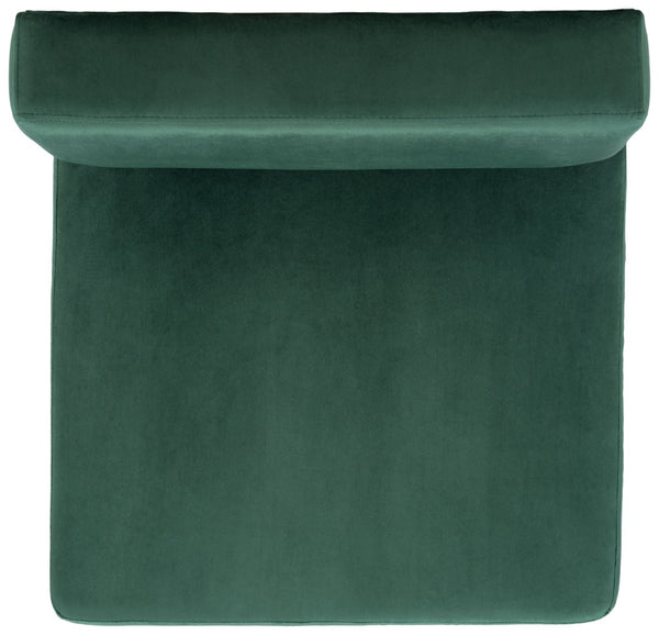 Safavieh Kermit Chic Mid-Century Accent Chair - Plush Seating For Stylish Living Rooms And Cozy Nooks Malachite Green Velvet/Matte Black ACH6210B