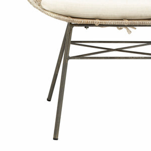 Safavieh Malia Coastal Rattan Wingback Armchair - Elegant White Wash Design With Plush Cushion Comfort ACH6500A