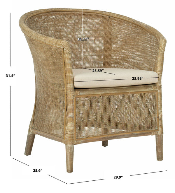 Safavieh Alexana Rattan Armchair - Modern Comfort Meets Natural Elegance For Stylish Living Spaces & Relaxation ACH6502A
