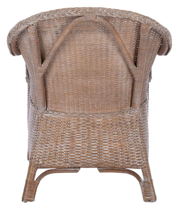 Safavieh Antonia Accent Chair With Plush Cushion - Coastal-Contemporary Rattan Design For Stylish Comfort ACH6504A
