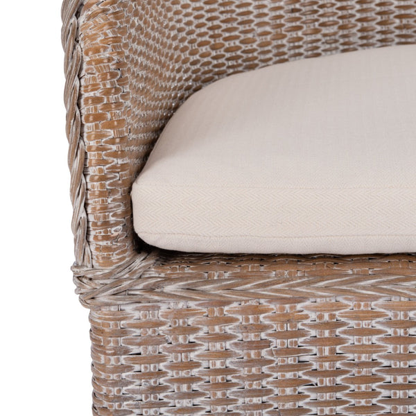 Safavieh Antonia Accent Chair With Plush Cushion - Coastal-Contemporary Rattan Design For Stylish Comfort ACH6504A