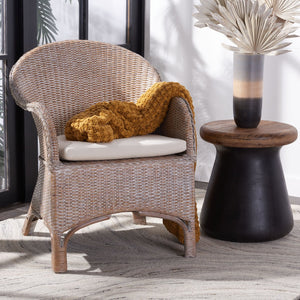 Safavieh Antonia Accent Chair With Plush Cushion - Coastal-Contemporary Rattan Design For Stylish Comfort ACH6504A