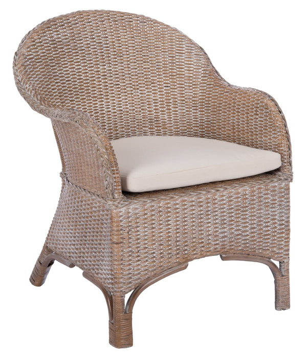 Safavieh Antonia Accent Chair With Plush Cushion - Coastal-Contemporary Rattan Design For Stylish Comfort ACH6504A