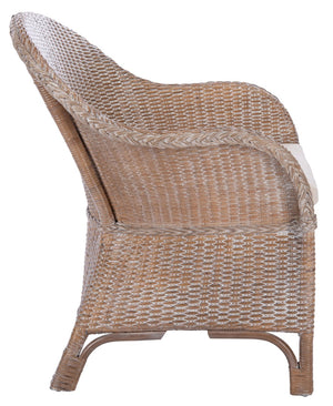 Safavieh Antonia Accent Chair With Plush Cushion - Coastal-Contemporary Rattan Design For Stylish Comfort ACH6504A