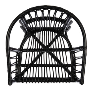 Safavieh ADRIANA RATTAN ACCENT CHAIR - Chic Modern Design with Sculptural Silhouette for Stylish Interiors Black ACH6505A-SET2