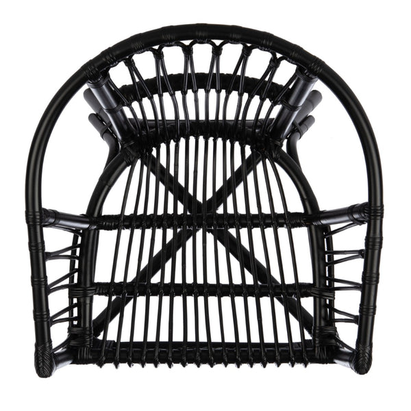 Safavieh ADRIANA RATTAN ACCENT CHAIR - Chic Modern Design with Sculptural Silhouette for Stylish Interiors Black ACH6505A-SET2