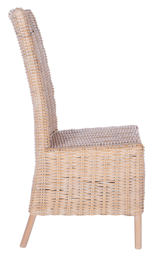 Safavieh ALLEN Accent Chair Set of 2 - Natural Whitewash Rattan for Stylish Living Room & Cozy Spaces ACH6506A-SET2