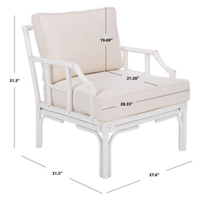 Safavieh Kazumi Accent Chair With Plush Cushion - Chinoiserie-Inspired Bamboo Frame For Stylish Comfort ACH6508A