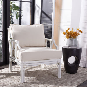 Safavieh Kazumi Accent Chair With Plush Cushion - Chinoiserie-Inspired Bamboo Frame For Stylish Comfort ACH6508A