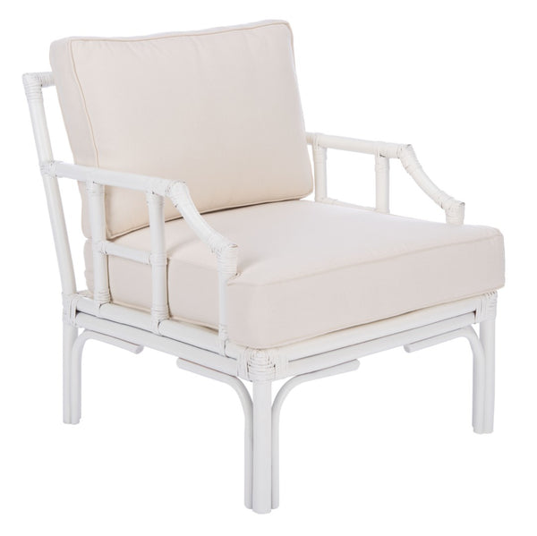 Safavieh Kazumi Accent Chair With Plush Cushion - Chinoiserie-Inspired Bamboo Frame For Stylish Comfort ACH6508A