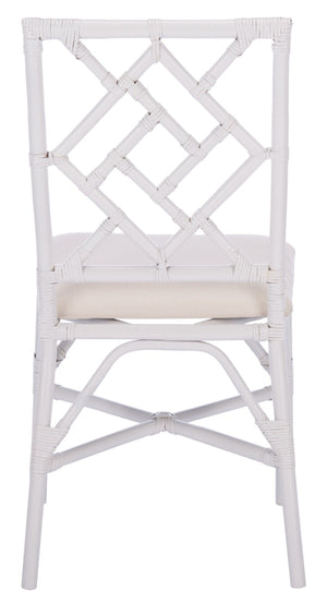 Safavieh BHUMI Accent Chair with Cushion - Stylish Bamboo-Inspired Design for Modern Living Spaces White / White ACH6509A-SET2