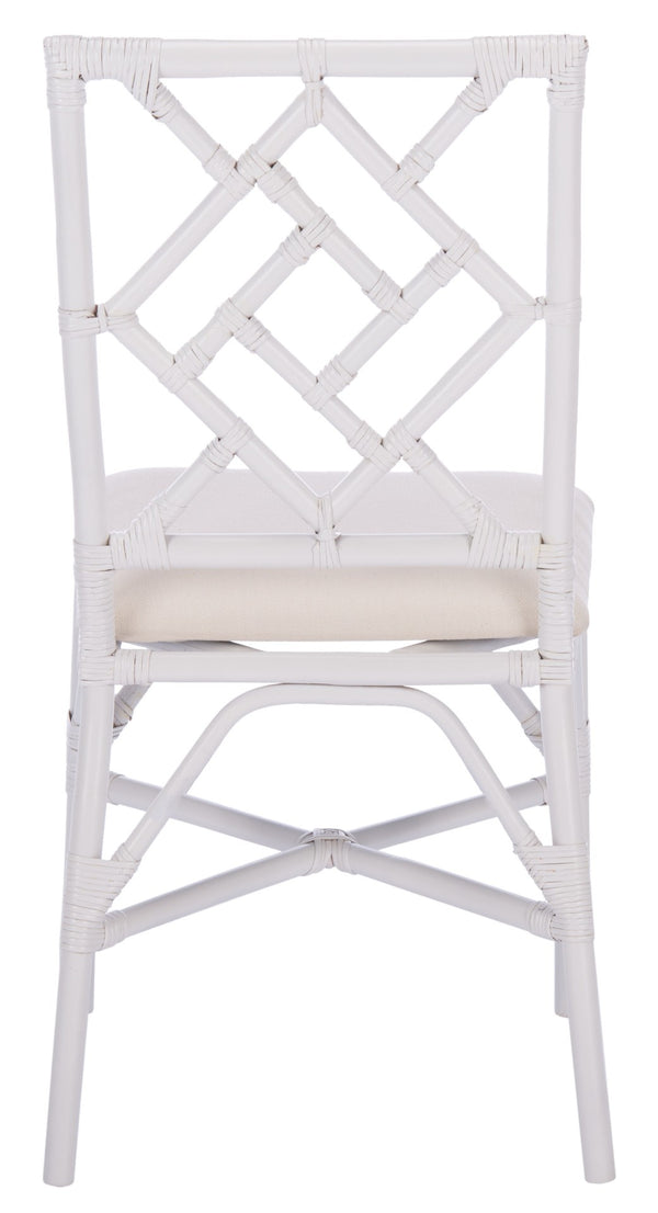 Safavieh BHUMI Accent Chair with Cushion - Stylish Bamboo-Inspired Design for Modern Living Spaces White / White ACH6509A-SET2