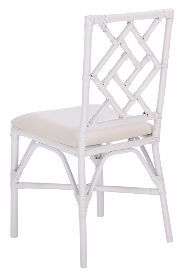 Safavieh BHUMI Accent Chair with Cushion - Stylish Bamboo-Inspired Design for Modern Living Spaces White / White ACH6509A-SET2