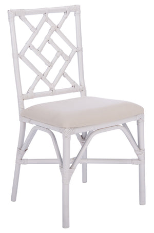 Safavieh BHUMI Accent Chair with Cushion - Stylish Bamboo-Inspired Design for Modern Living Spaces White / White ACH6509A-SET2