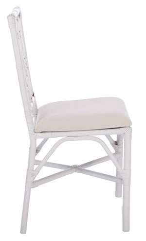 Safavieh BHUMI Accent Chair with Cushion - Stylish Bamboo-Inspired Design for Modern Living Spaces White / White ACH6509A-SET2
