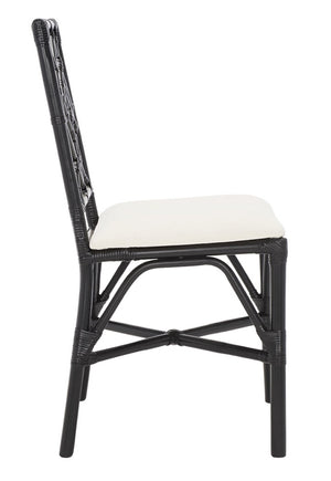 Safavieh BHUMI Accent Chair with Cushion - Stylish Bamboo-Inspired Design for Modern Living Spaces White / Black ACH6509C-SET2