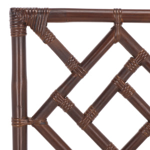 Bhumi Accent Chair With Plush Cushion, Chinoserie-Chic Rattan Design, Decorative Cutout Motif Set Of 2