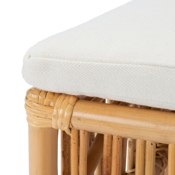 Safavieh ERIKA Rattan Accent Chair with Soft Cushion – Elegant Coastal Design for Stylish Living Spaces White / Natural ACH6511B-SET2