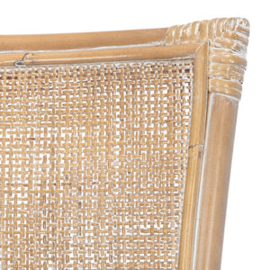 Safavieh CHIARA Coastal Rattan Accent Chair with Soft Cushion - Grey Whitewash Finish for Elegant Spaces ACH6512A-SET2