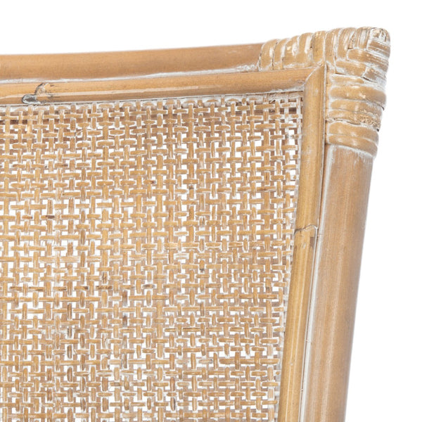 Safavieh CHIARA Coastal Rattan Accent Chair with Soft Cushion - Grey Whitewash Finish for Elegant Spaces ACH6512A-SET2