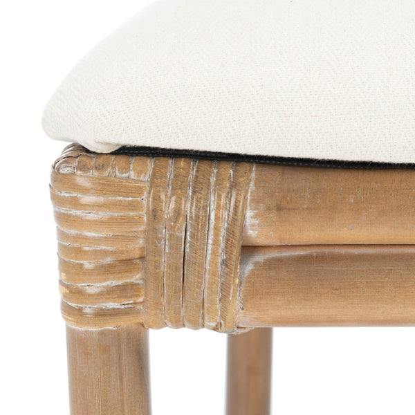 Safavieh CHIARA Coastal Rattan Accent Chair with Soft Cushion - Grey Whitewash Finish for Elegant Spaces ACH6512A-SET2