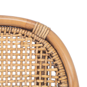 Safavieh Charlie Rattan Accent Chair – Handwoven Comfort With Curved Design For Bohemian-Inspired Spaces Dark Natural/White ACH6514A