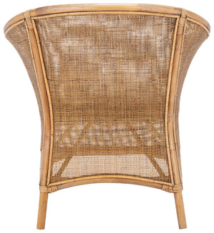 Safavieh Jessica Coastal Rattan Accent Chair With Removable Cushion - British Colonial Elegance For Any Space ACH6519A
