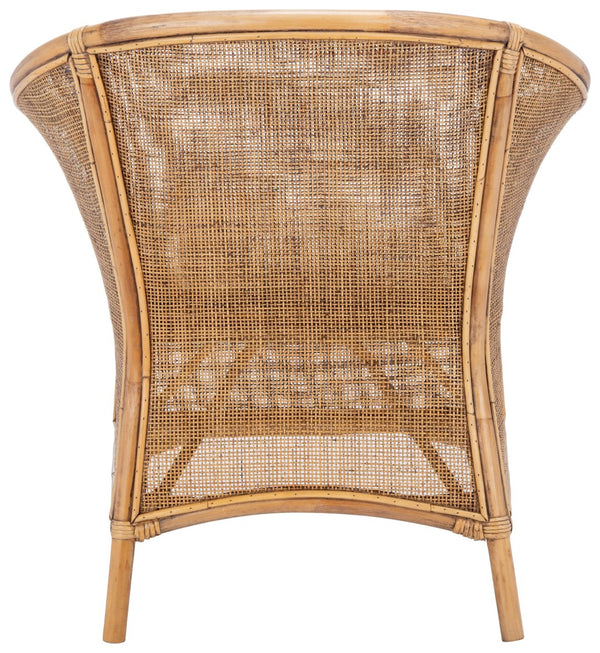 Safavieh Jessica Coastal Rattan Accent Chair With Removable Cushion - British Colonial Elegance For Any Space ACH6519A